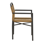 Πολυθρόνα Αλουμινίου Clutch Pakoworld Στοιβαζόμενη Ανθρακί Σκελετός-Φυσικό Rattan 55x56x80εκ