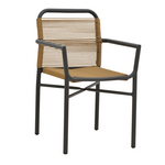 Πολυθρόνα Αλουμινίου Clutch Pakoworld Στοιβαζόμενη Ανθρακί Σκελετός-Φυσικό Rattan 55x56x80εκ