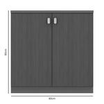 Ντουλάπι Γραφείου Επαγγελματικό Χαμηλό Denith Pakoworld Ανθρακί-Καρυδί  80x40x80εκ