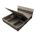 Κρεβάτι Daizy Pakoworld Μονό με Αποθηκευτικό Χώρο Ανοιχτό Καρυδί-Γκρι Μελαμίνης 120x200εκ