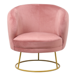 Πολυθρόνα Rony Pakoworld Βελούδο Σάπιο Μήλο-Πόδι Χρυσό Μέταλλο 78x75x82εκ