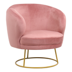 Πολυθρόνα Rony Pakoworld Βελούδο Σάπιο Μήλο-Πόδι Χρυσό Μέταλλο 78x75x82εκ