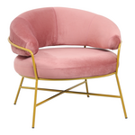 Πολυθρόνα Malu Pakoworld Βελούδο Σάπιο Μήλο-Πόδι Χρυσό Μέταλλο 84x79x76εκ