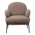 Πολυθρόνα Jaycob Pakoworld Μπουκλέ Καφέ-Πόδι Μαύρο Μέταλλο 74x71x83εκ