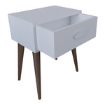 Κομοδίνο Laber Pakoworld με ένα Συρτάρι Λευκό Μελαμίνης 45x30x57.5εκ