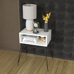 Κομοδίνο Naida Pakoworld Λευκό Μελαμίνης 45x30x59εκ