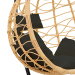 Κούνια Hudson Pakoworld Κρεμαστή Μέταλλο Μαύρο-pp Φυσικό-Μαξιλάρι Μαύρο 109x119x195εκ