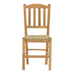 Καρέκλα Καφενείου με Ψάθα Damnir-Charchie Pakoworld Μασίφ Ξύλο Οξιάς Λούστρο Καρυδί 41x42x92εκ