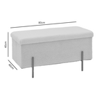 Σκαμπό-Μπαούλο Ziwel Pakoworld Μπουκλέ Λευκό-Χρυσό 80x40x40εκ