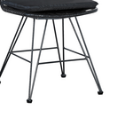 Καρέκλα Κήπου Naoki Pakoworld με Μαξιλάρι pe Μαύρο-Μέταλλο Μαύρο Πόδι 44x58x82εκ