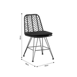 Καρέκλα Κήπου Naoki Pakoworld με Μαξιλάρι pe Μαύρο-Μέταλλο Μαύρο Πόδι 44x58x82εκ