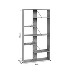 Βιβλιοθήκη Tars Pakoworld Γκρι-Μαύρο 84x25.5x154.5εκ