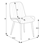 Καρέκλα Versa Pakoworld Γκρι-Μπλε Ύφασμα-Πόδι Μαύρο Μέταλλο 54x63.5x84εκ