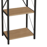 Βιβλιοθήκη Glase Pakoworld oak Μελαμίνης-Μαύρο Μέταλλο 40x30x150εκ