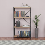 Βιβλιοθήκη Jackrey Pakoworld oak Μελαμίνης-Μαύρο Μέταλλο 60x30x114εκ