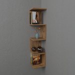 Ραφιέρα Τοίχου Zigzag Pakoworld oak Μελαμίνης 25x25x109εκ