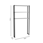 Έπιπλο Πλυντηρίου Bothy Pakoworld Λευκό Μελαμίνης-Μαύρο Μέταλλο 70x21x150εκ