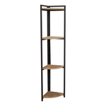 Επιδαπέδια Γωνιακή Ραφιέρα Byrk Pakoworld oak Μελαμίνης-Μαύρο Μέταλλο 30x30x160εκ