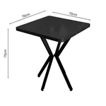 Τραπέζι Prestone Pakoworld Μαύρο Μαρμάρου Μελαμίνης-Μαύρο Μέταλλο 70x70x75εκ