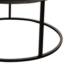 Τραπέζι Σαλονιού Drion Pakoworld Μαύρο Μαρμάρου Μελαμίνης-Μαύρο Μέταλλο Φ60x40εκ