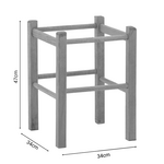 Σκαμπό Καφενείου Oligor Pakoworld Μασίφ Ξύλο Οξιάς Λούστρο Καρυδί 34x34x47εκ