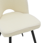Καρέκλα Renish Pakoworld Μπουκλέ Εκρού-Μεταλλικό Μαύρο Πόδι 61x47x91.5εκ
