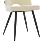 Καρέκλα Renish Pakoworld Μπουκλέ Εκρού-Μεταλλικό Μαύρο Πόδι 61x47x91.5εκ