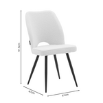 Καρέκλα Renish Pakoworld Μπουκλέ Εκρού-Μεταλλικό Μαύρο Πόδι 61x47x91.5εκ