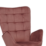 Πολυθρόνα με Υποπόδιο Dorita Pakoworld Βελούδο Σάπιο Μήλο-Πόδι Μαύρο Μέταλλο 68.5x76x103εκ