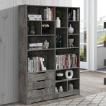 Βιβλιοθήκη Lucinda Pakoworld Γκρι oak 120x29.8x180.5εκ