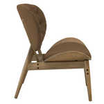 Πολυθρόνα Relax Udalle Pakoworld Μασίφ Ξύλο Καρυδί-Ύφασμα Καφέ 77x70x82εκ