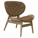 Πολυθρόνα Relax Udalle Pakoworld Μασίφ Ξύλο Καρυδί-Ύφασμα Καφέ 77x70x82εκ