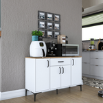 Μπουφές Ubron Pakoworld Λευκό-Καρυδί Μελαμίνης 120x40x78.6εκ