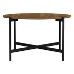 Τραπεζάκι Σαλονιού Aisle Pakoworld Μελαμίνης Καρυδί-Μαύρο Φ80x45εκ