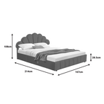 Κρεβάτι Διπλό Wardie Pakoworld Βελούδο Ανθρακί με Αποθηκευτικό Χώρο 160x200εκ