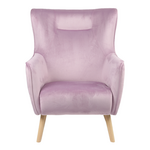 Πολυθρόνα Insicive Pakoworld Βελούδο Ύφασμα Σάπιο Μήλο-Φυσικό Πόδι 72x89x105εκ