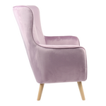 Πολυθρόνα Insicive Pakoworld Βελούδο Ύφασμα Σάπιο Μήλο-Φυσικό Πόδι 72x89x105εκ