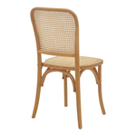 Καρέκλα Kalliope Pakoworld Φυσικό Ξύλο Οξιάς-Φυσικό Rattan 45x50x89εκ