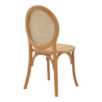 Καρέκλα Camil Pakoworld Φυσικό Ξύλο Οξιάς-Φυσικό Rattan 45x50x94εκ