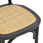 Καρέκλα Zoel Pakoworld Μαύρο Ξύλο Οξιάς-Φυσικό Rattan 45x52x82εκ