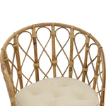 Πολυθρόνα Rostan Inart Φυσικό Rattan με Μαξιλάρι 60x46x80εκ