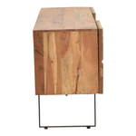 Έπιπλο Τηλεόρασης Dervie Pakoworld Φυσικό Μασίφ Ξύλο Ακακίας 130x43.5x66.5εκ