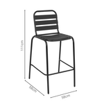 Σκαμπό Μπαρ Sussie Pakoworld Μαύρο Μέταλλο με Φέτες Αλουμινίου 58x58x111εκ