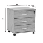 Συρταριέρα Γραφείου Τροχήλατη Επαγγελματική Anze Pakoworld Φυσικό Μελαμίνης 48x38x53εκ