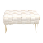 Σκαμπό Wenzo Pakoworld Μπεζ Βελούδο 82x43x46εκ