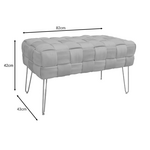 Σκαμπό Wenzo Pakoworld Μπεζ Βελούδο 82x43x46εκ