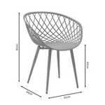 Καρέκλα Ezra Pakoworld Λευκό pp-Πόδι Φυσικό Μέταλλο 62x42x82εκ