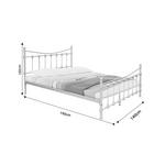 Κρεβάτι Beowulf Pakoworld Λευκό Μεταλλικό 140x190x102εκ