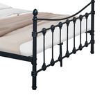 Κρεβάτι Beowulf Pakoworld Μαύρο Μεταλλικό 140x190x102εκ