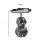 Βοηθητικό Τραπέζι Dearest Inart Μπλε Μαρμάρου-Χρυσό Μέταλλο Φ41x57εκ